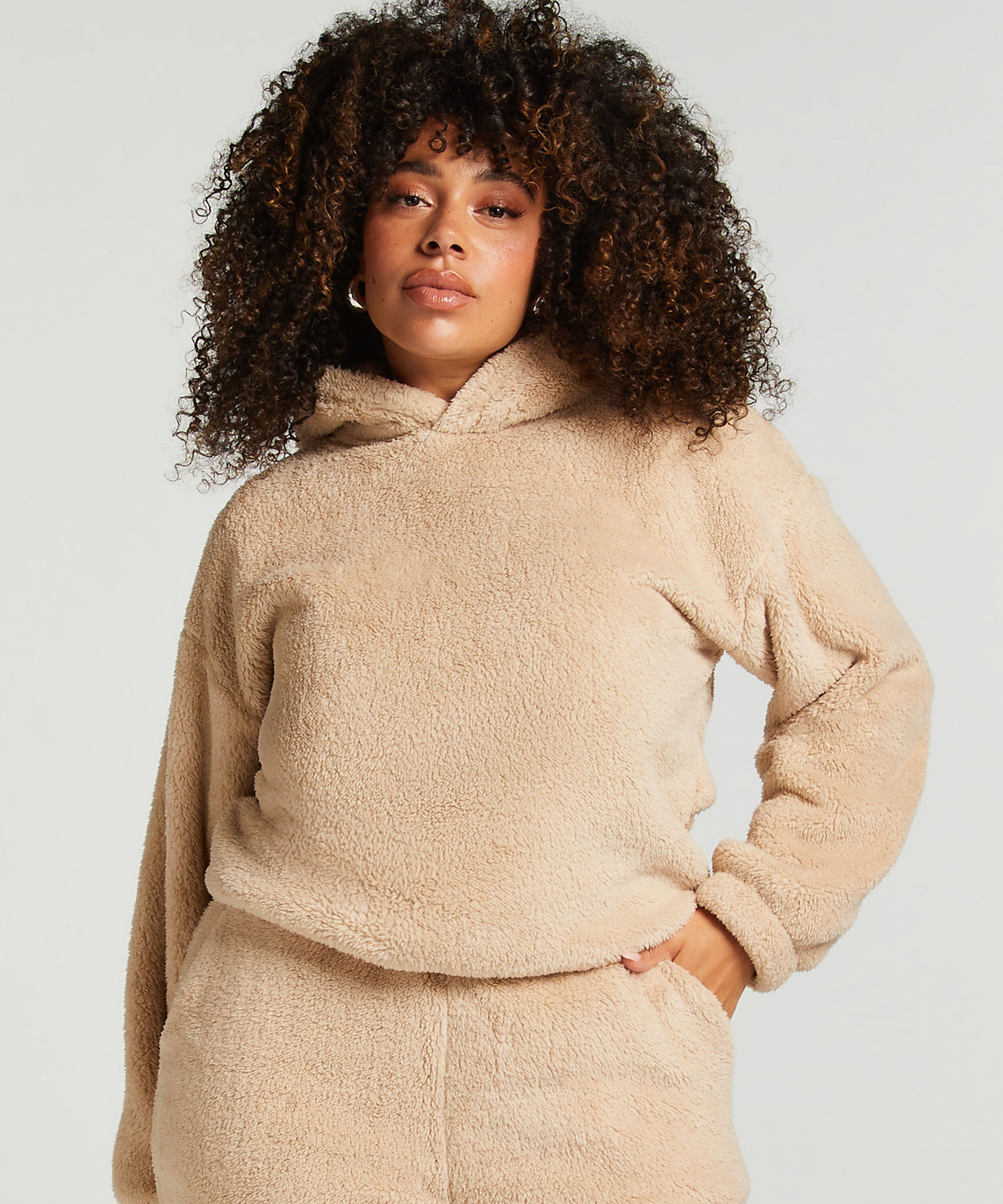 Sweat à Capuche polaire Snuggle, Beige