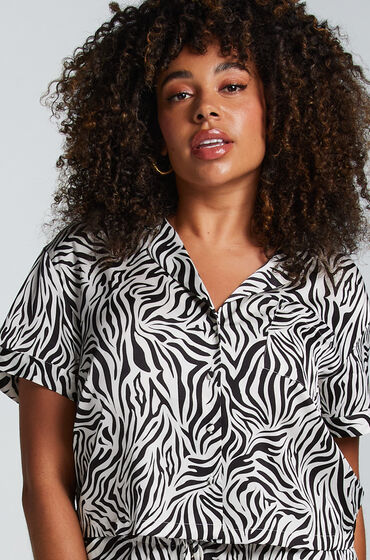 Hunkemöller Veste à manches courtes en satin Blanc