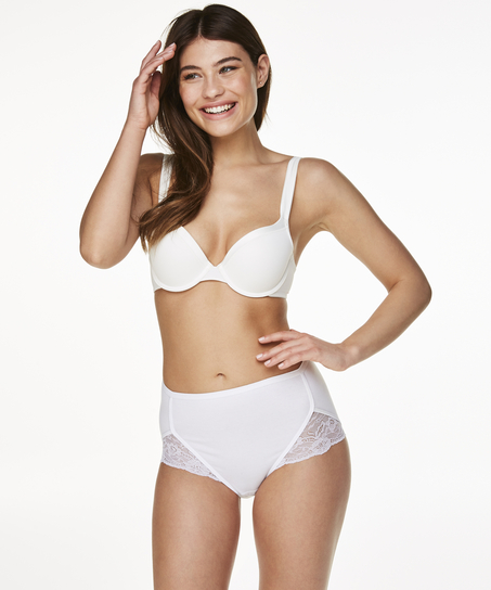 Superslip Lace Maxi coton, Blanc