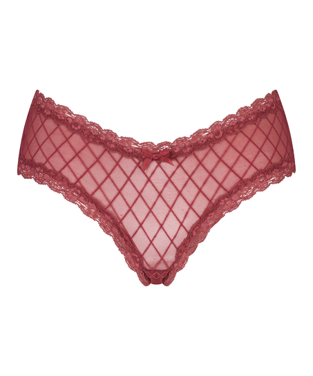 Slip brésilien V-shape Mesh, Rouge