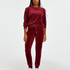 Pantalon de jogging Velours Stripe, Rouge