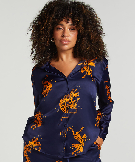 Veste à manches longues Satin, Bleu