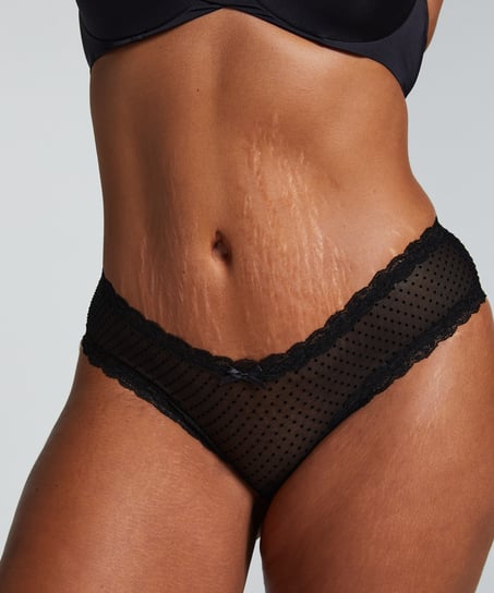 Slip brésilien V-shape Mesh, Noir