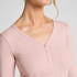 Haut de pyjama Henley, Rose