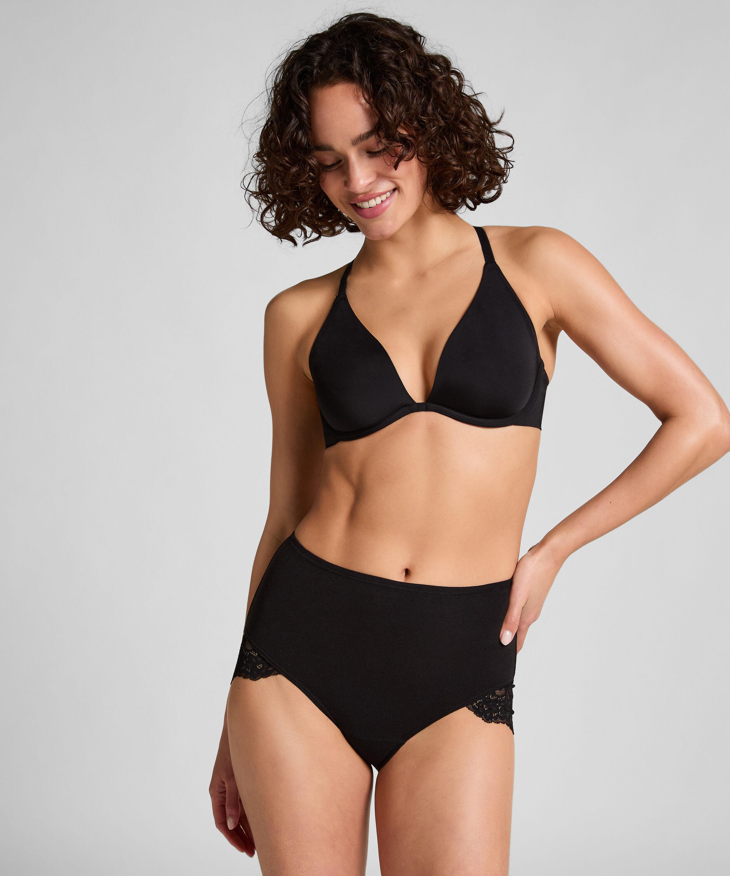 Combinaison en dentelle longueur maxi, Noir