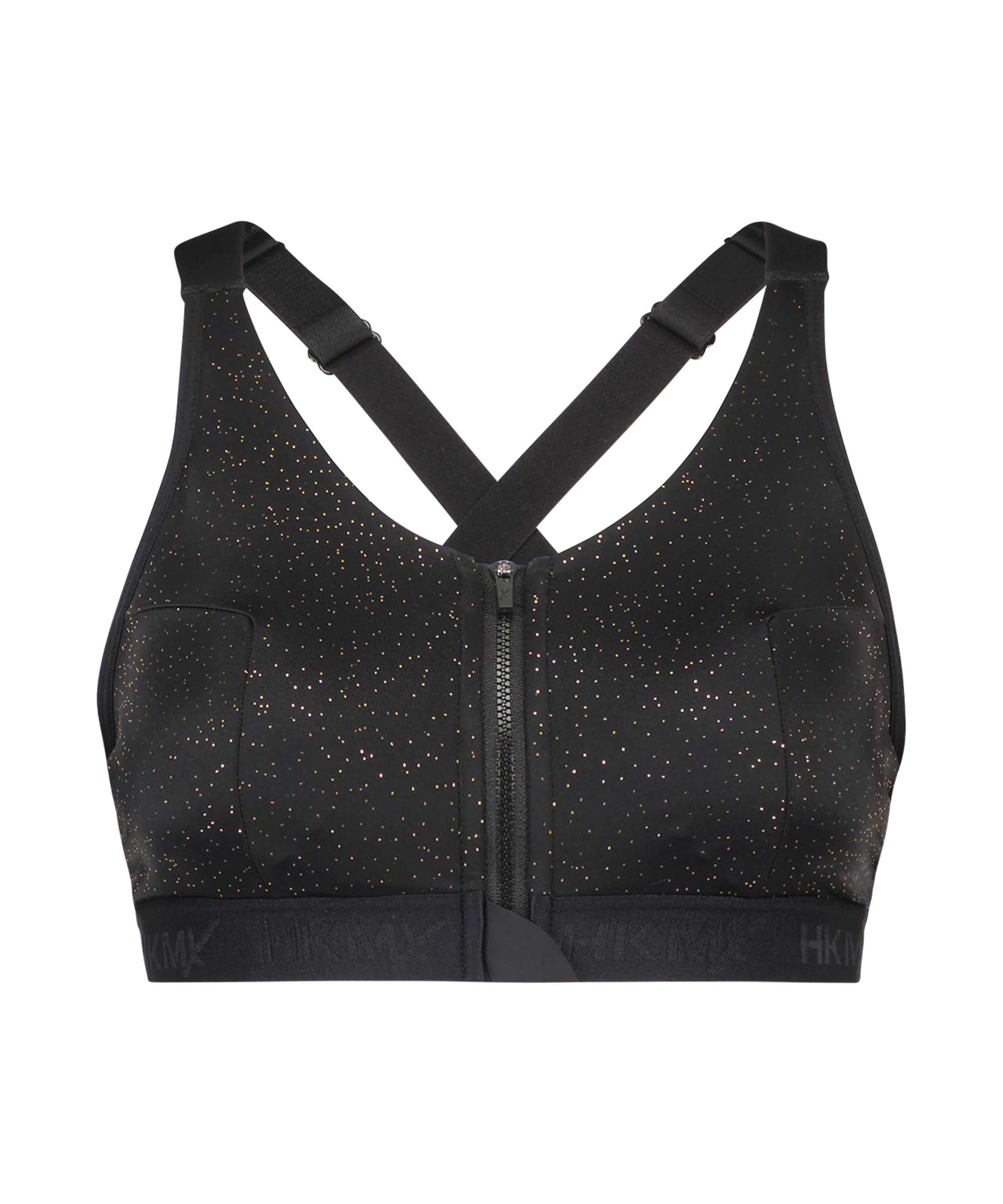 ﻿Soutien-gorge de sport HKMX The Pro Level 3 Or Pailleté, Noir, main