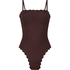 Maillot de bain Bandeau Scallop, marron