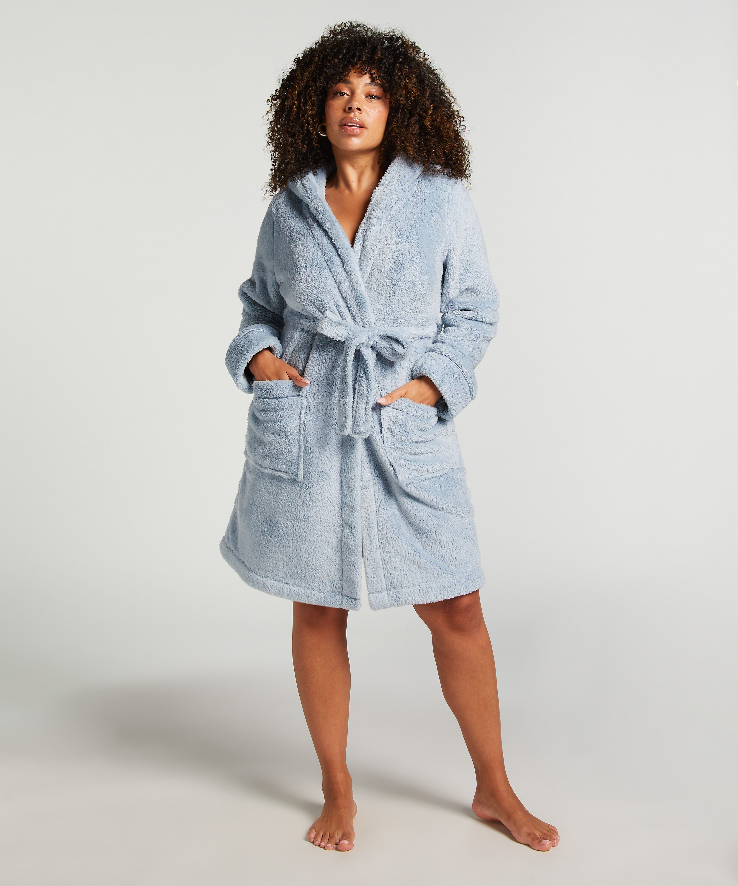 Peignoir Fleece, Bleu, main