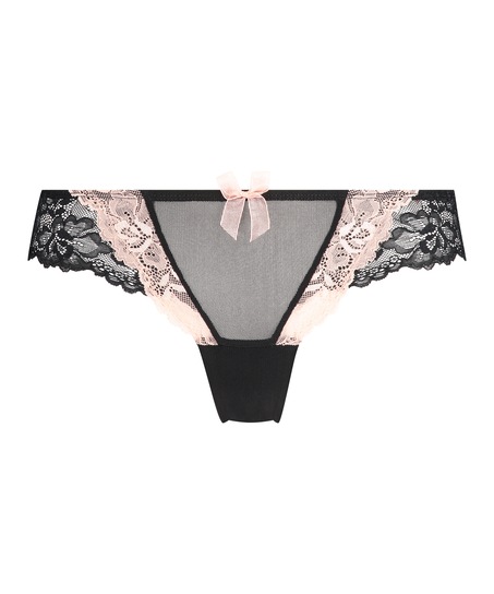 Slip br&eacute;silien Crystal Lace, Noir