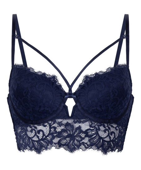 Soutien-gorge à armatures préformé longline Isabella, Bleu