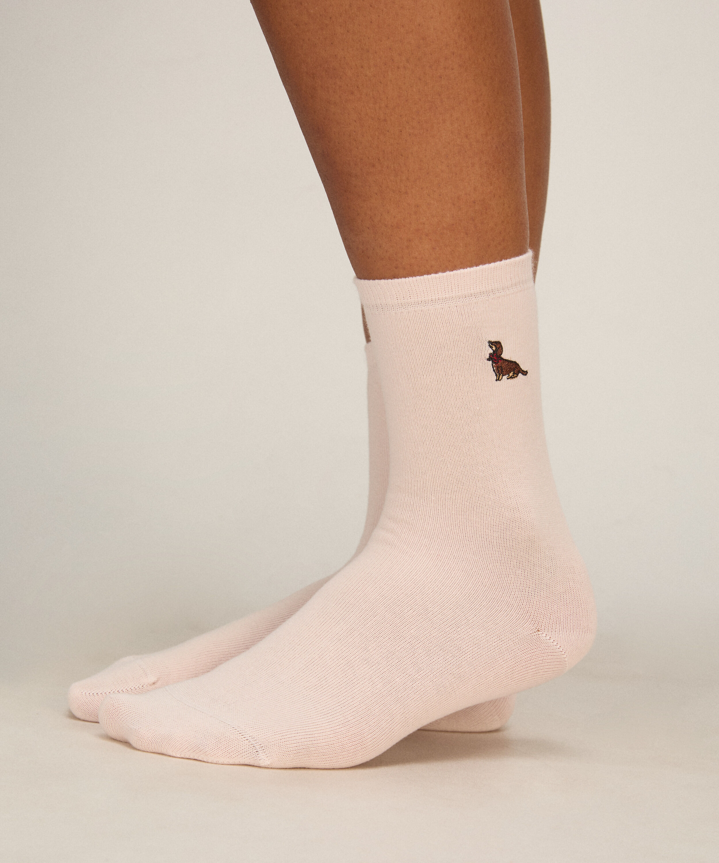 Chaussettes 3 Pair Cotton, Rose