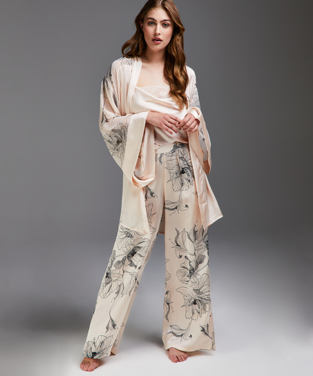 Kimono satin Lotus, Rose