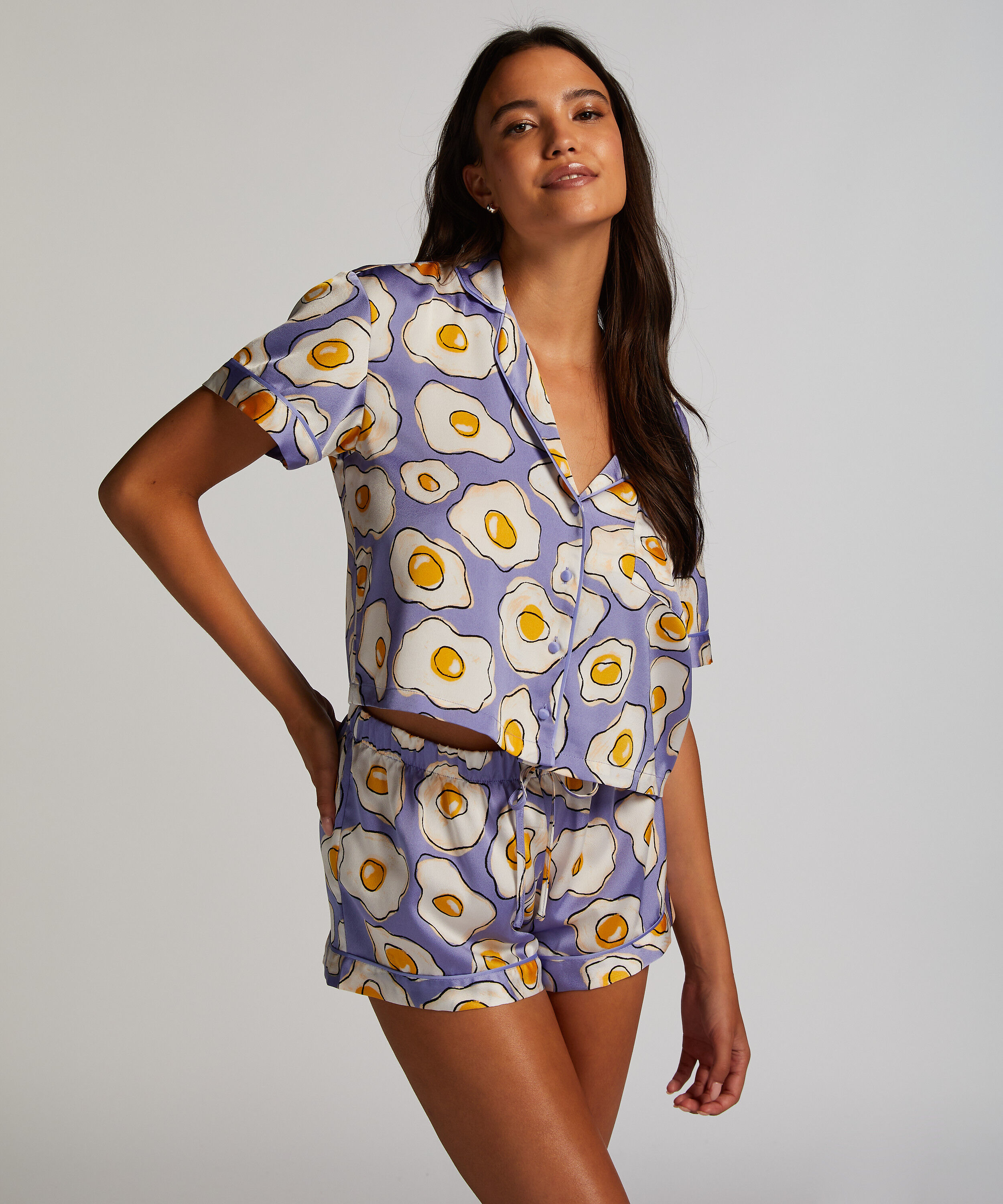 Short de pyjama Satin, Violet
