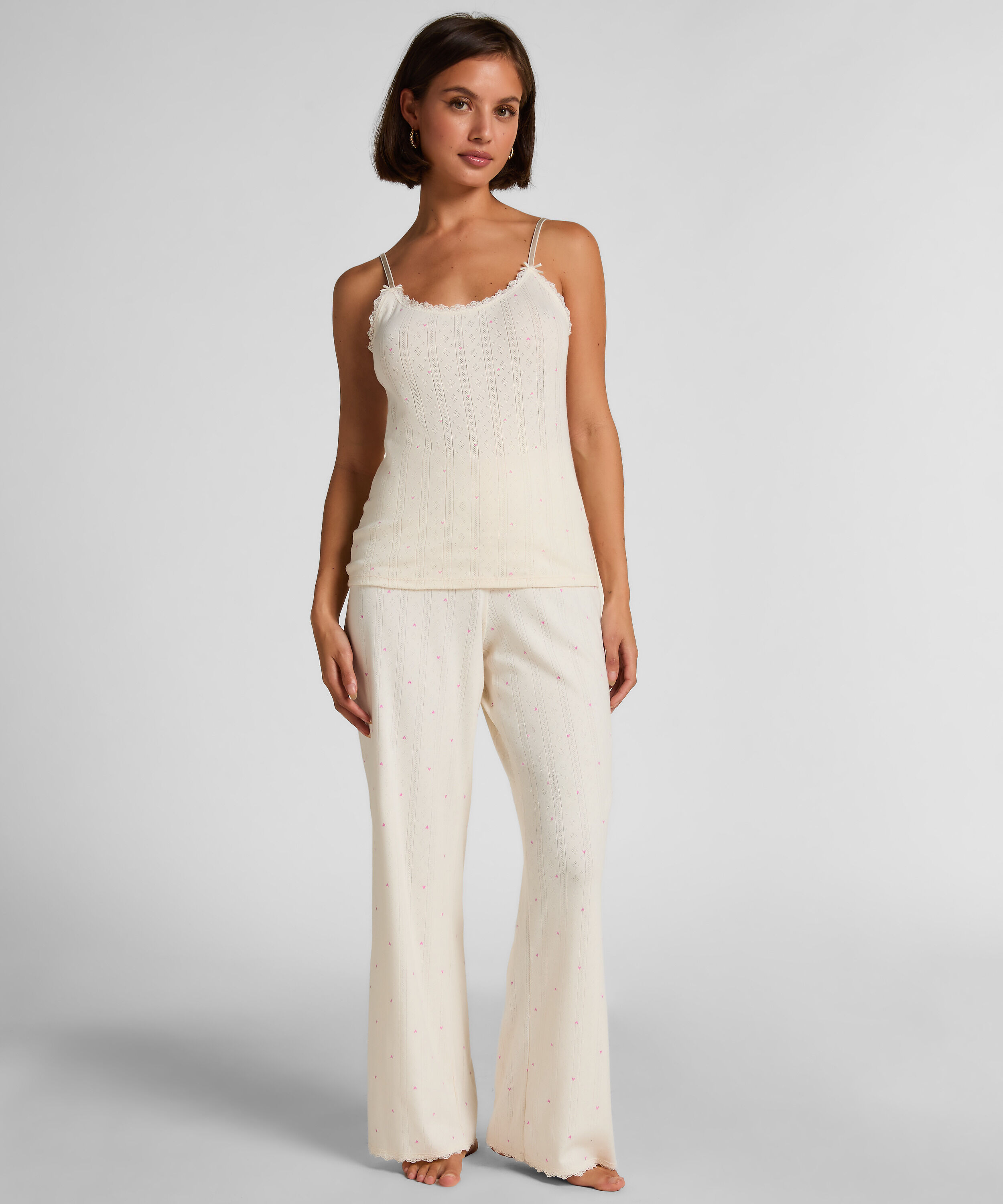 Ensemble Pyjama Pointelle, Blanc