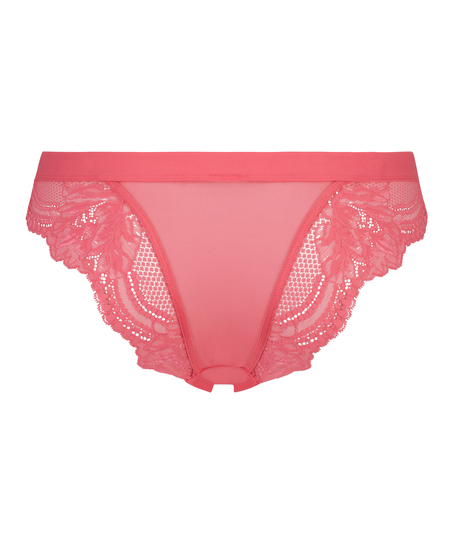 Slip brésilien jambes hautes Hana, Rose
