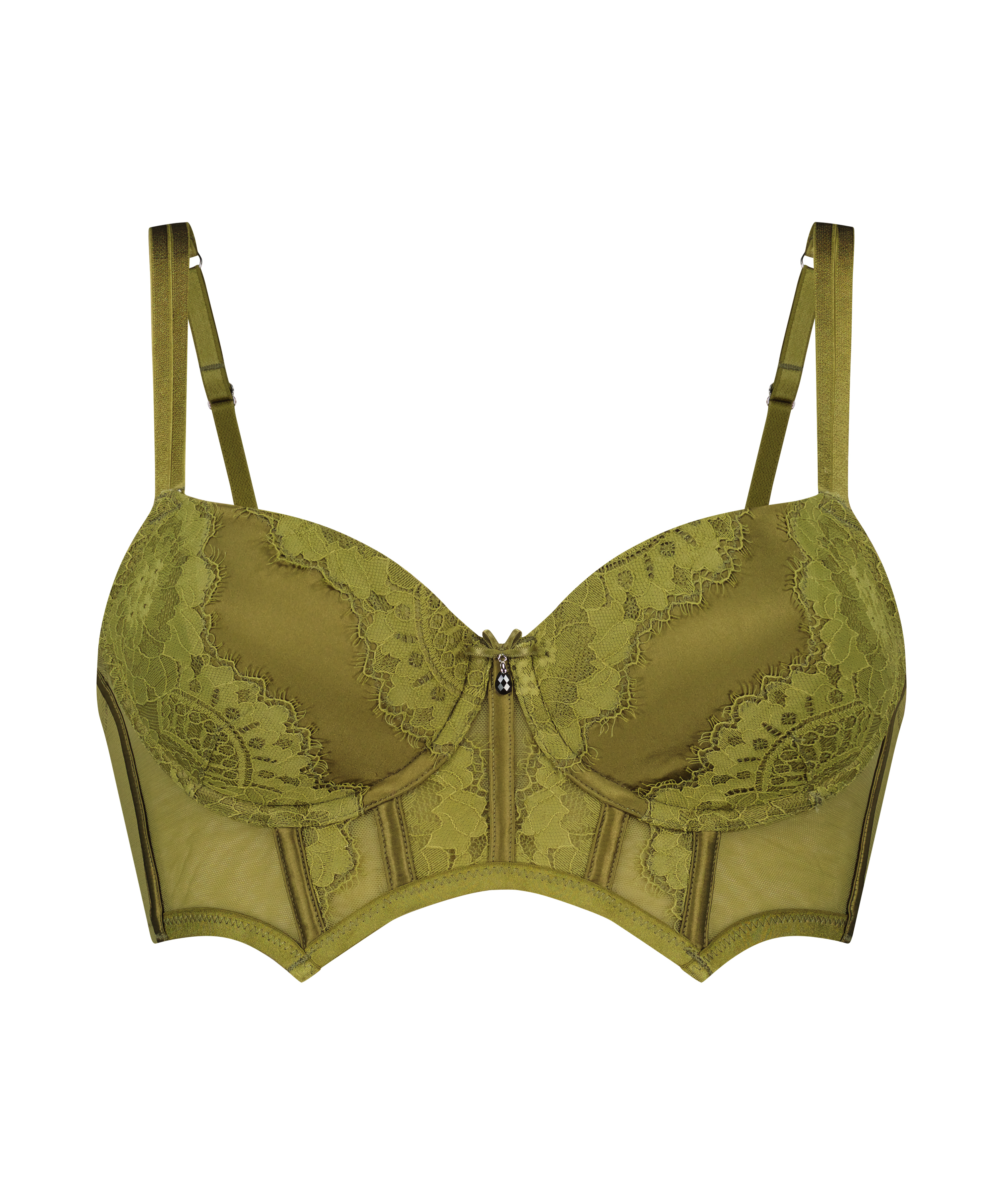 Soutien-gorge à armatures préformé longline Amelie, Vert, main