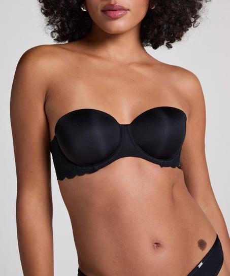Soutien-gorge à armatures préformé sans bretelles Angie, Noir