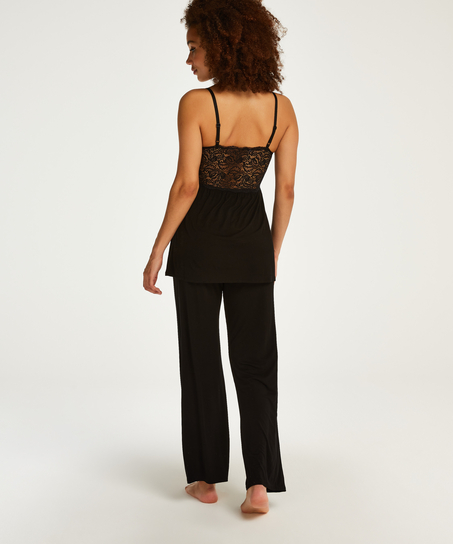 Tenue de pyjama Vera Lace, Noir