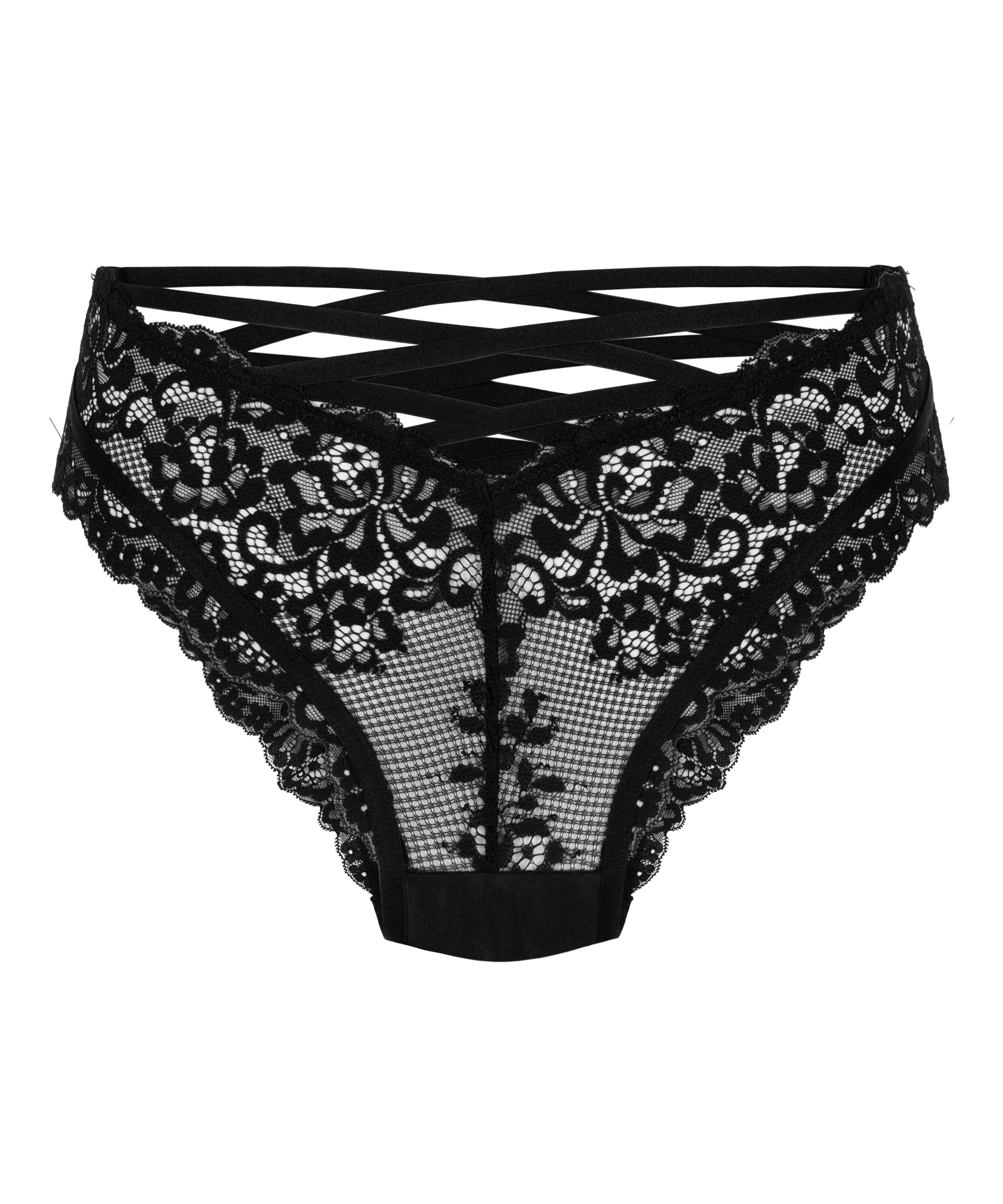 Culotte Brésilienne Lou Taille FR42 (EU40/L) En Dentelle Et Tulle Noir - Neuve Avec étiquettes