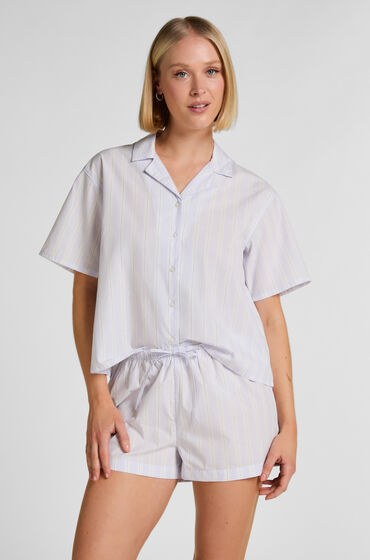 Hunkemöller Short en coton raye Violet