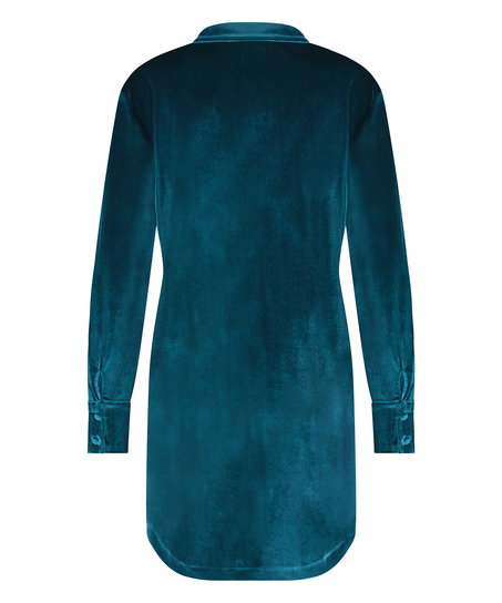 Chemise de nuit Shiny Velours, Bleu