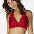 Brassière Halter Lace, Rouge