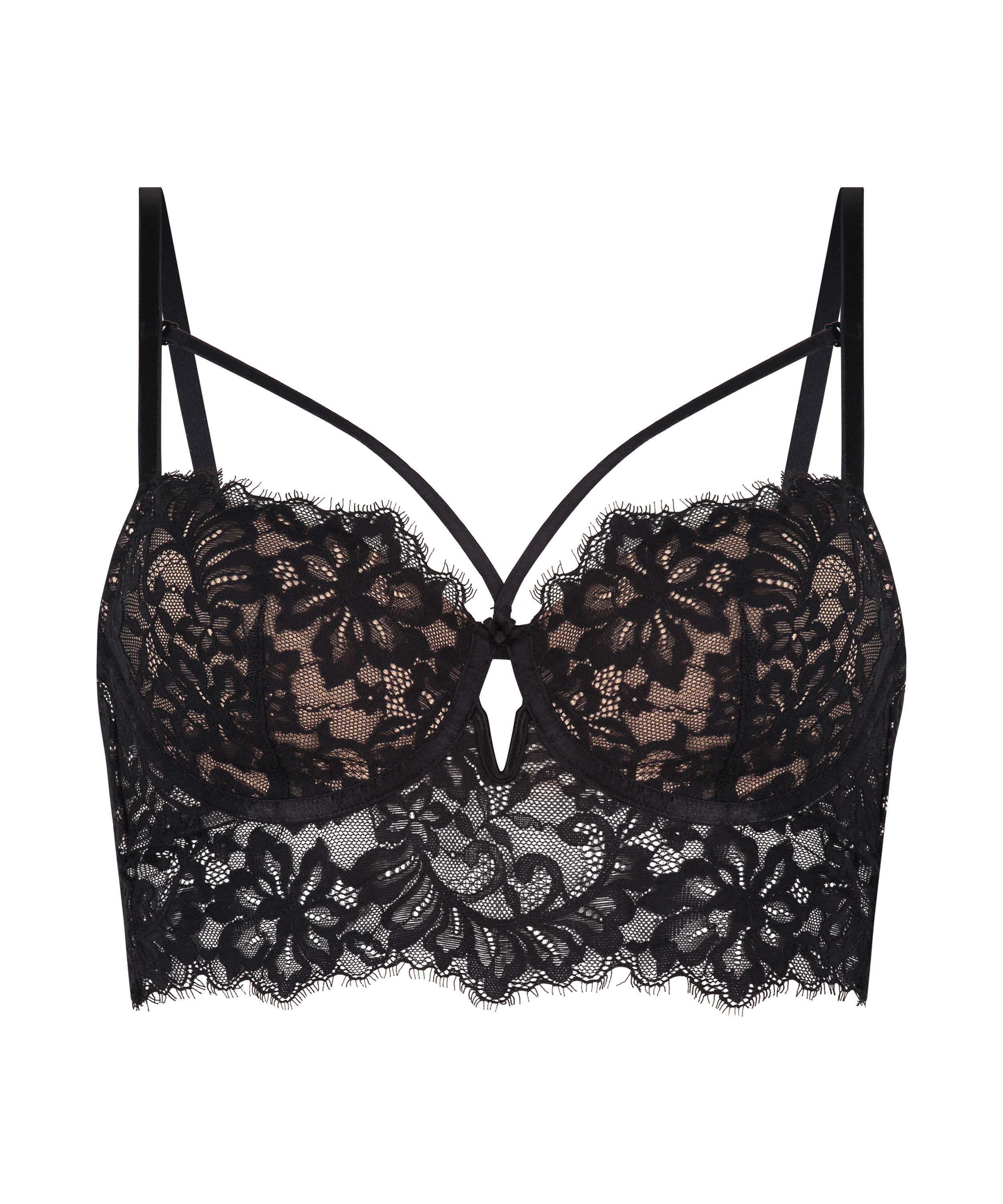 Soutien-gorge à armatures préformé longline Isabella, Noir, main