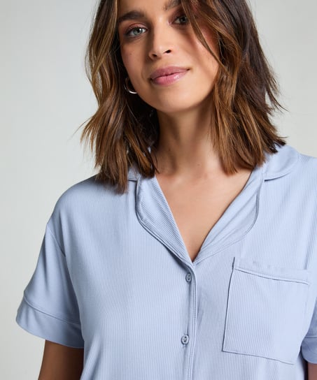 Veste &agrave; manches courtes en jersey Essential, Bleu