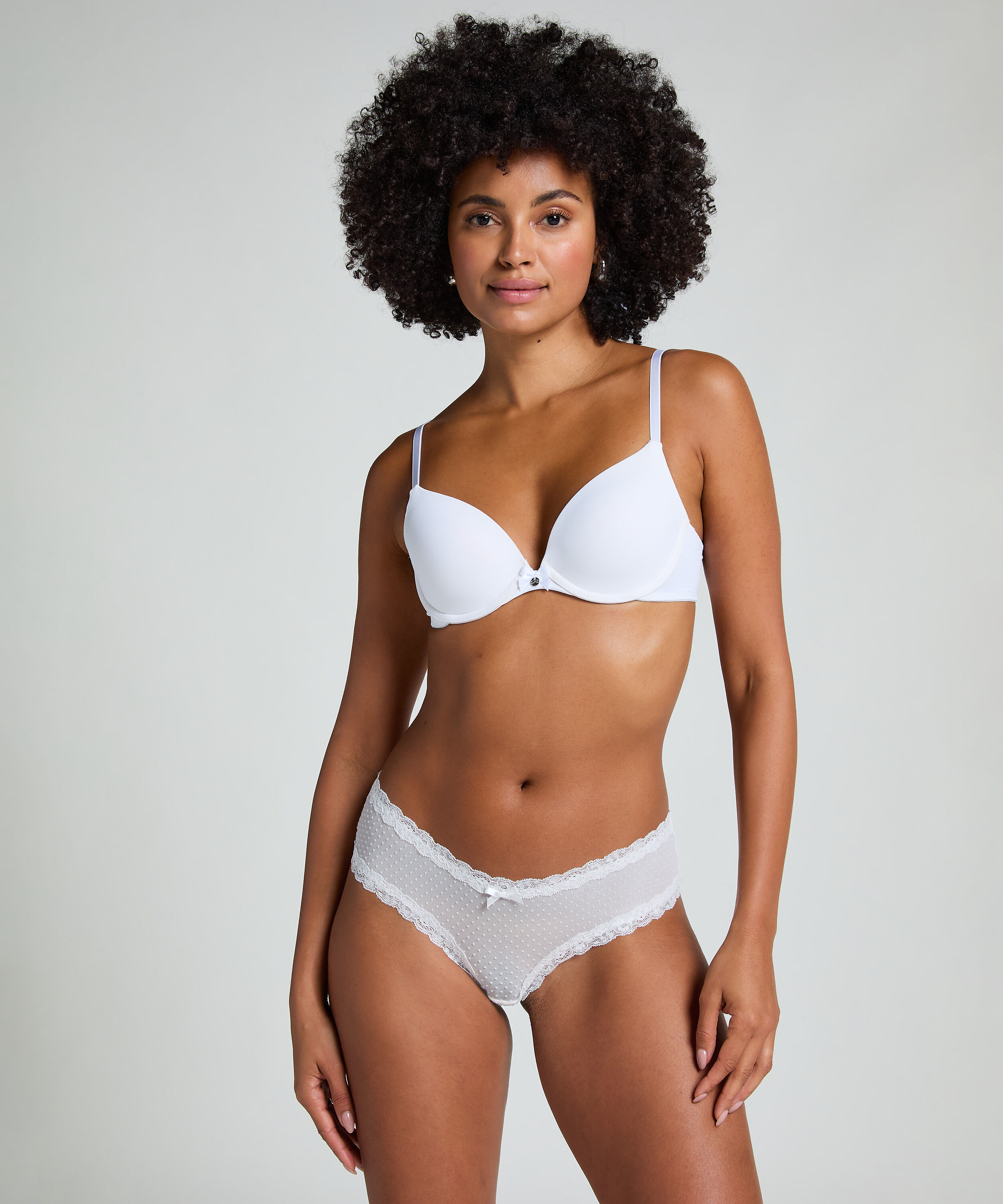 Slip br&eacute;silien V-shape Mesh, Blanc