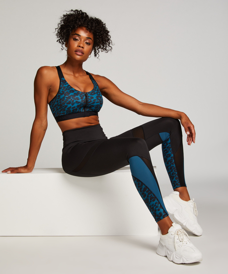 HKMX Legging de sport taille haute Slash, Bleu