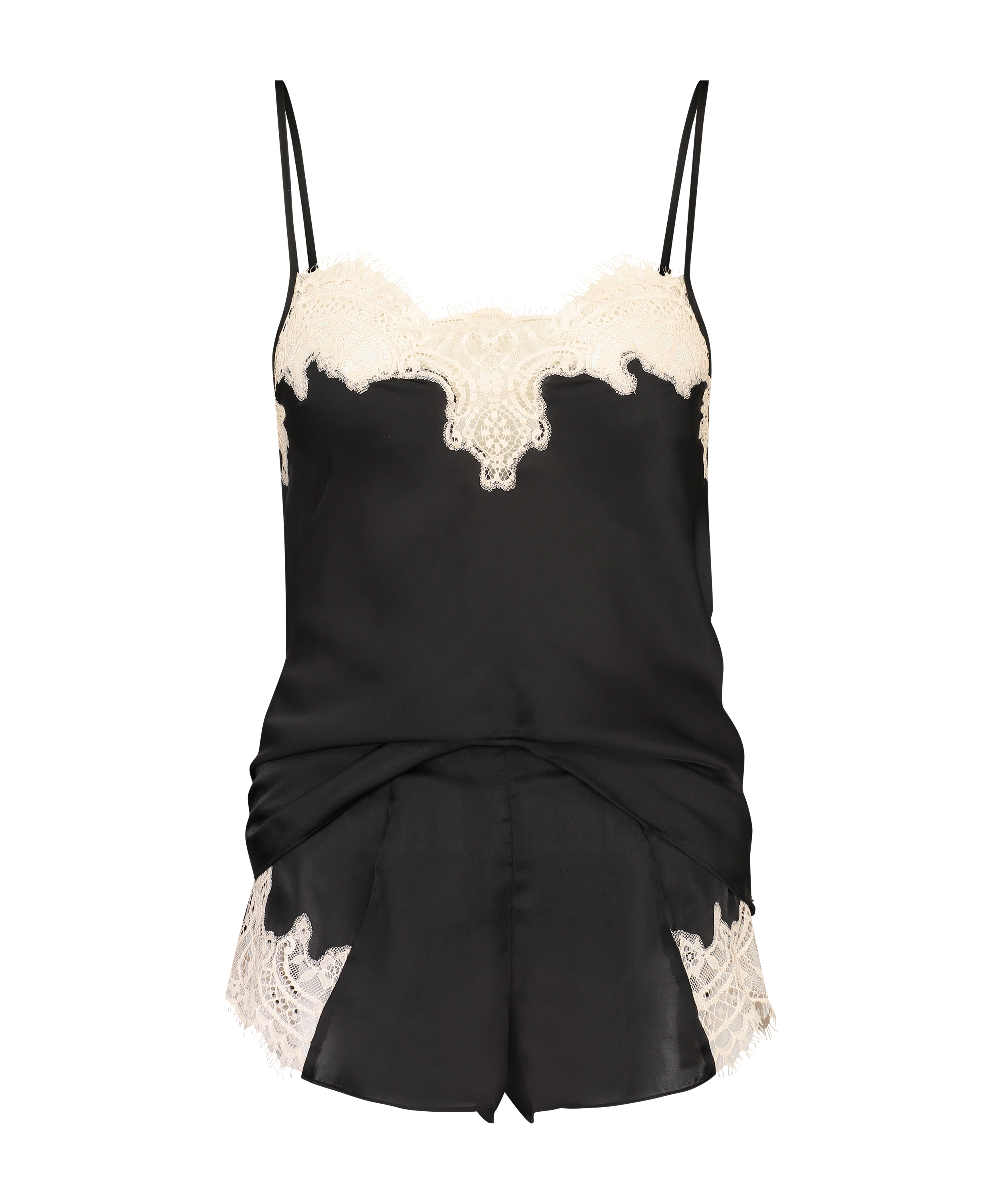 Ensemble pyjama Satin, Noir, main