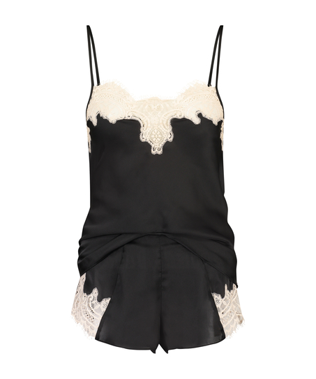 Ensemble pyjama Satin, Noir