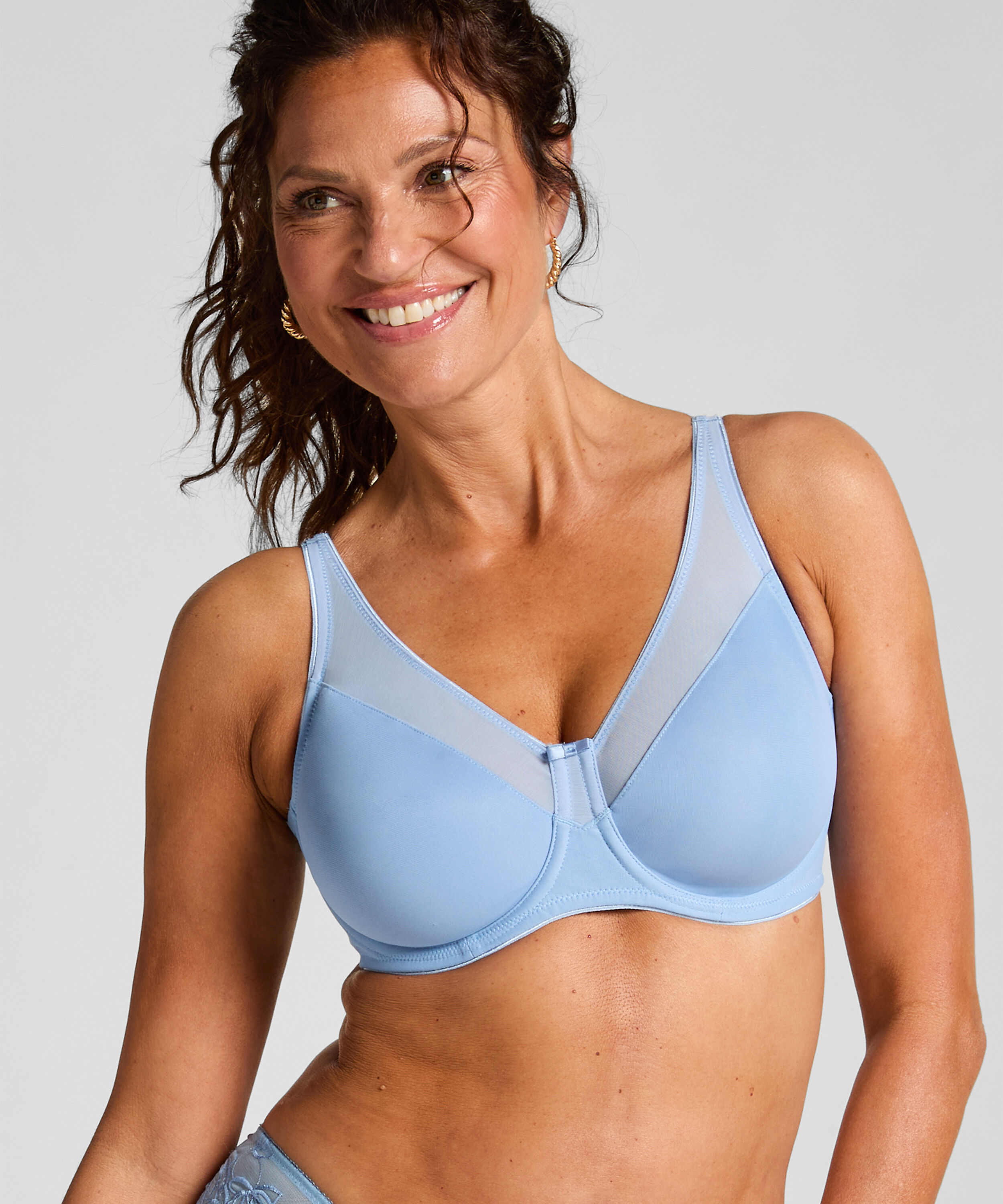 Soutien-gorge à armatures non-préformé minimiseur Nina, Bleu Soutien-gorge à armatures non-préformé minimiseur Nina, Bleu
