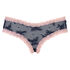Slip br&eacute;silien V-shape Floral Mesh, Bleu