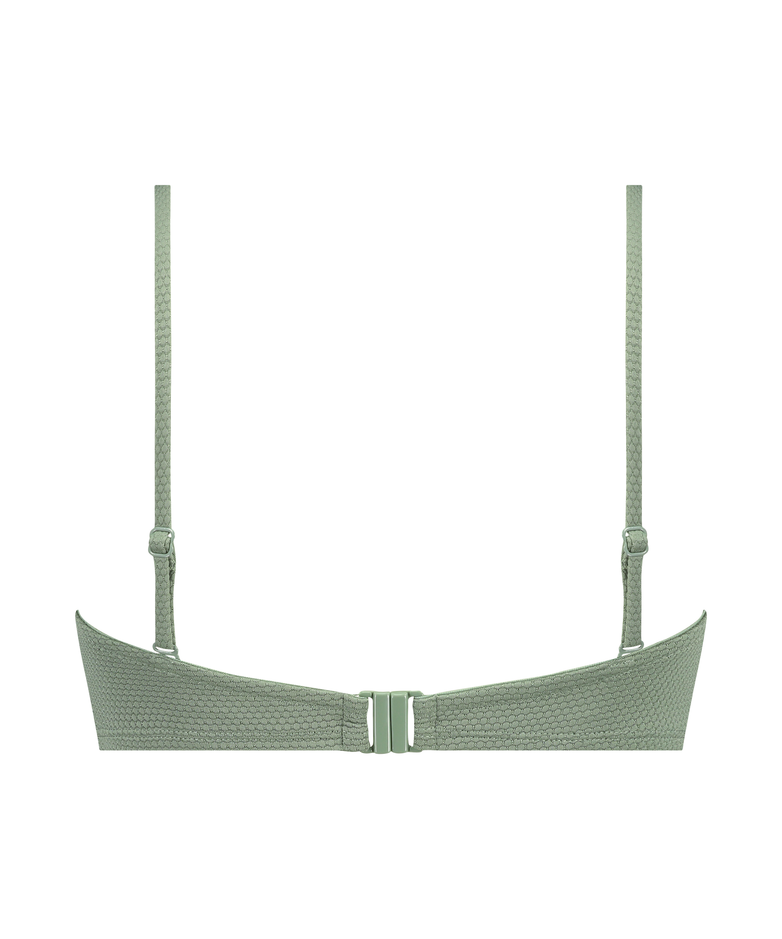 Haut de bikini sans bretelles préformé à armatures Scallop Taille E +, Vert, main