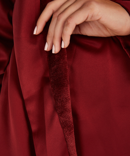 Peignoir en polaire satinée, Rouge