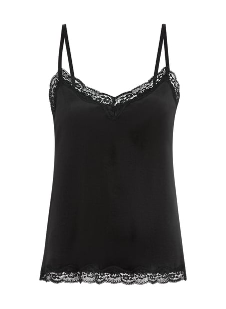 Camisole velours Dentelle, Noir