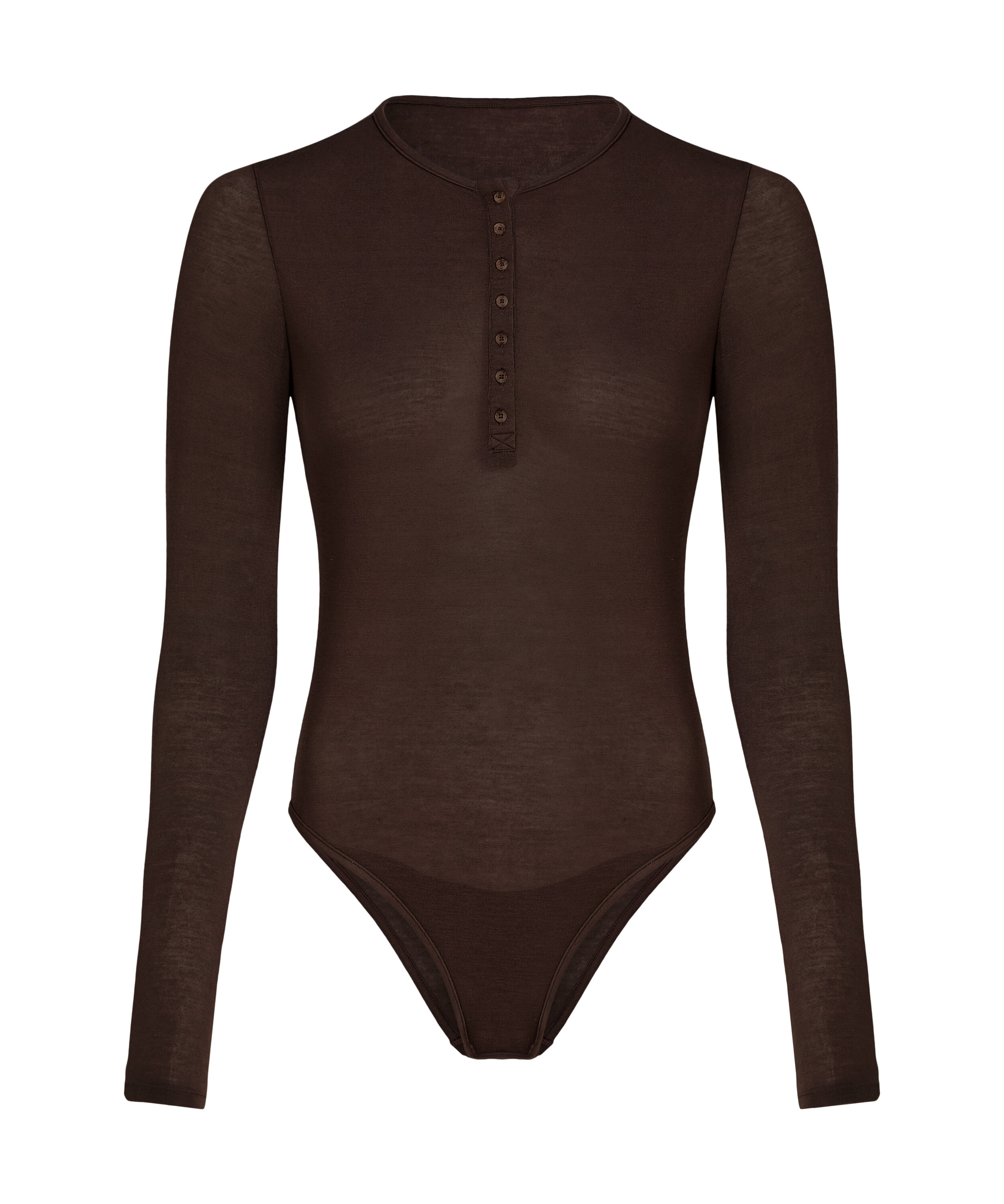 super soft Body haut avec cachemire, Marron