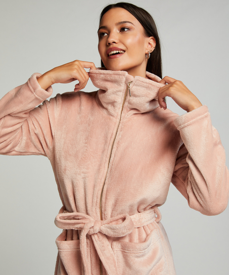 Peignoir Zip Fleece, Rose
