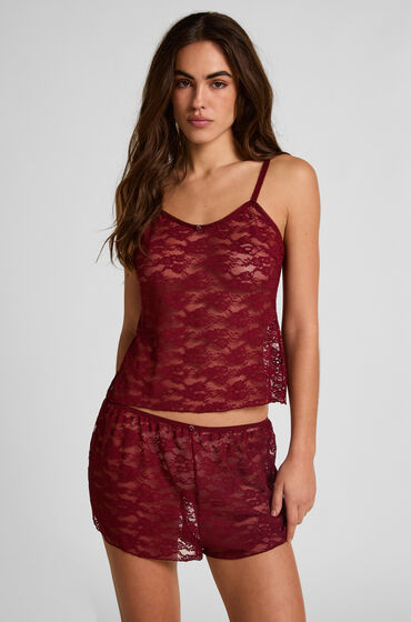 Hunkemöller Short en dentelle integrale Rouge