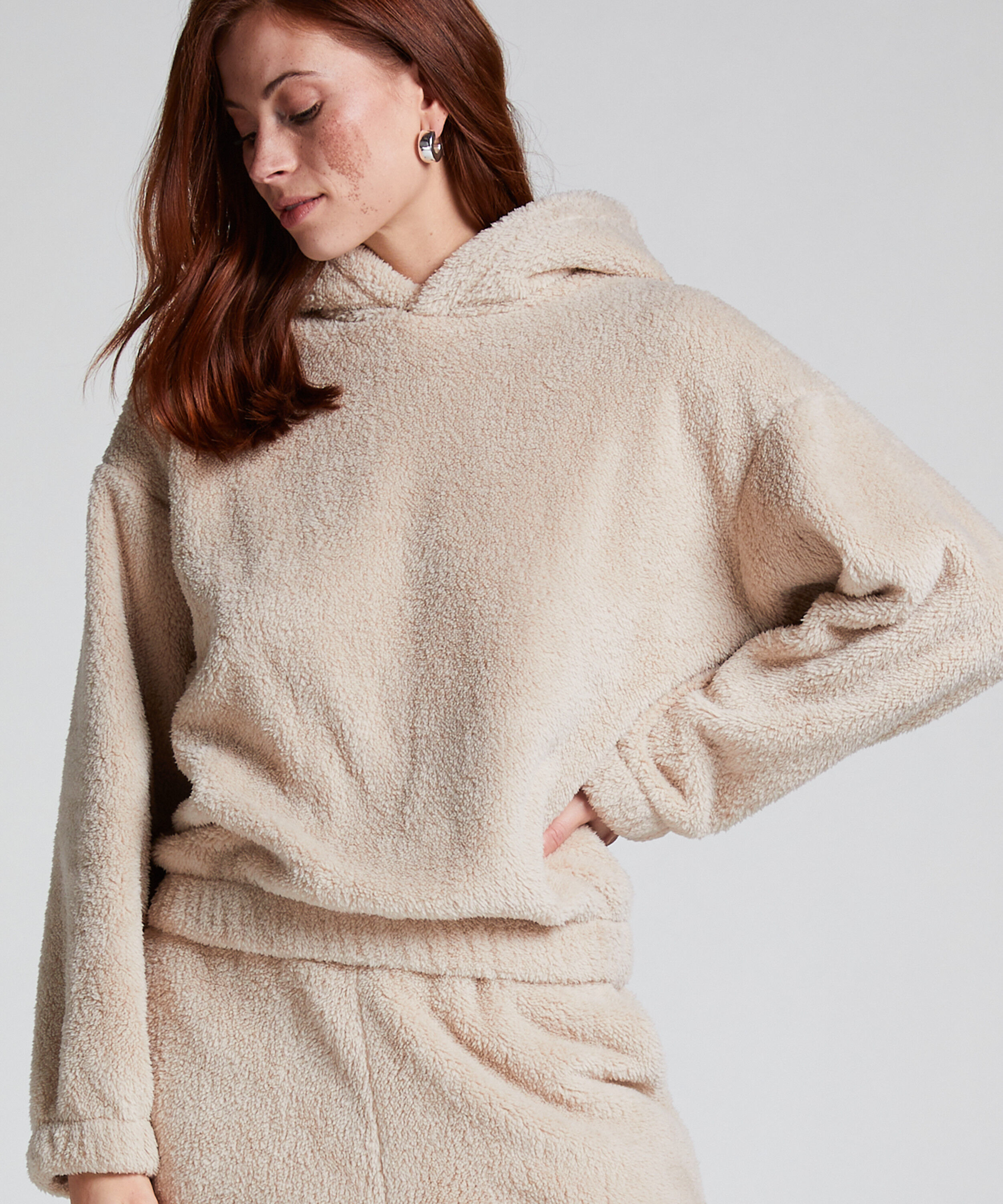 Sweat à Capuche polaire Snuggle, Beige