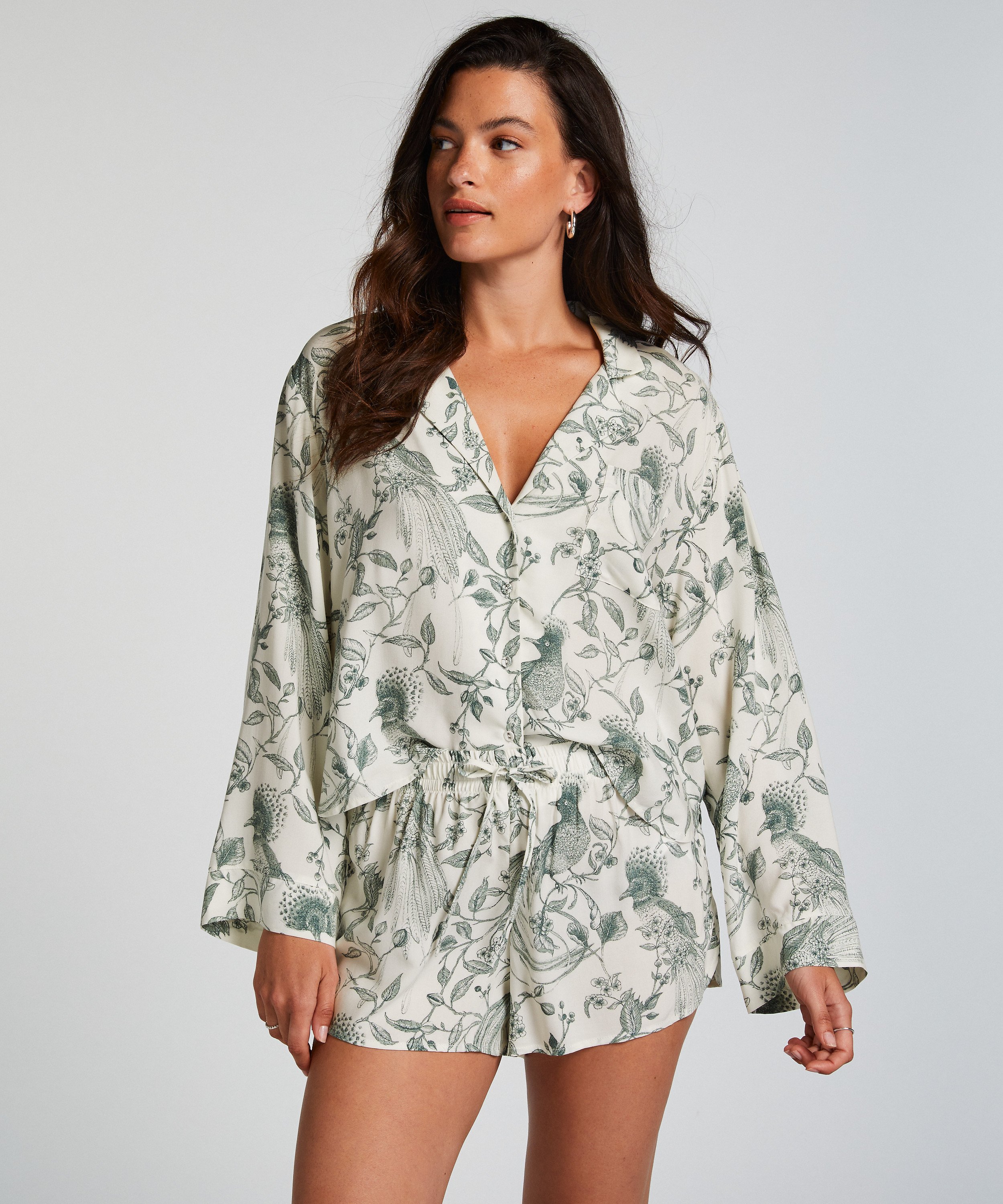 Short de pijama, Blanc, main