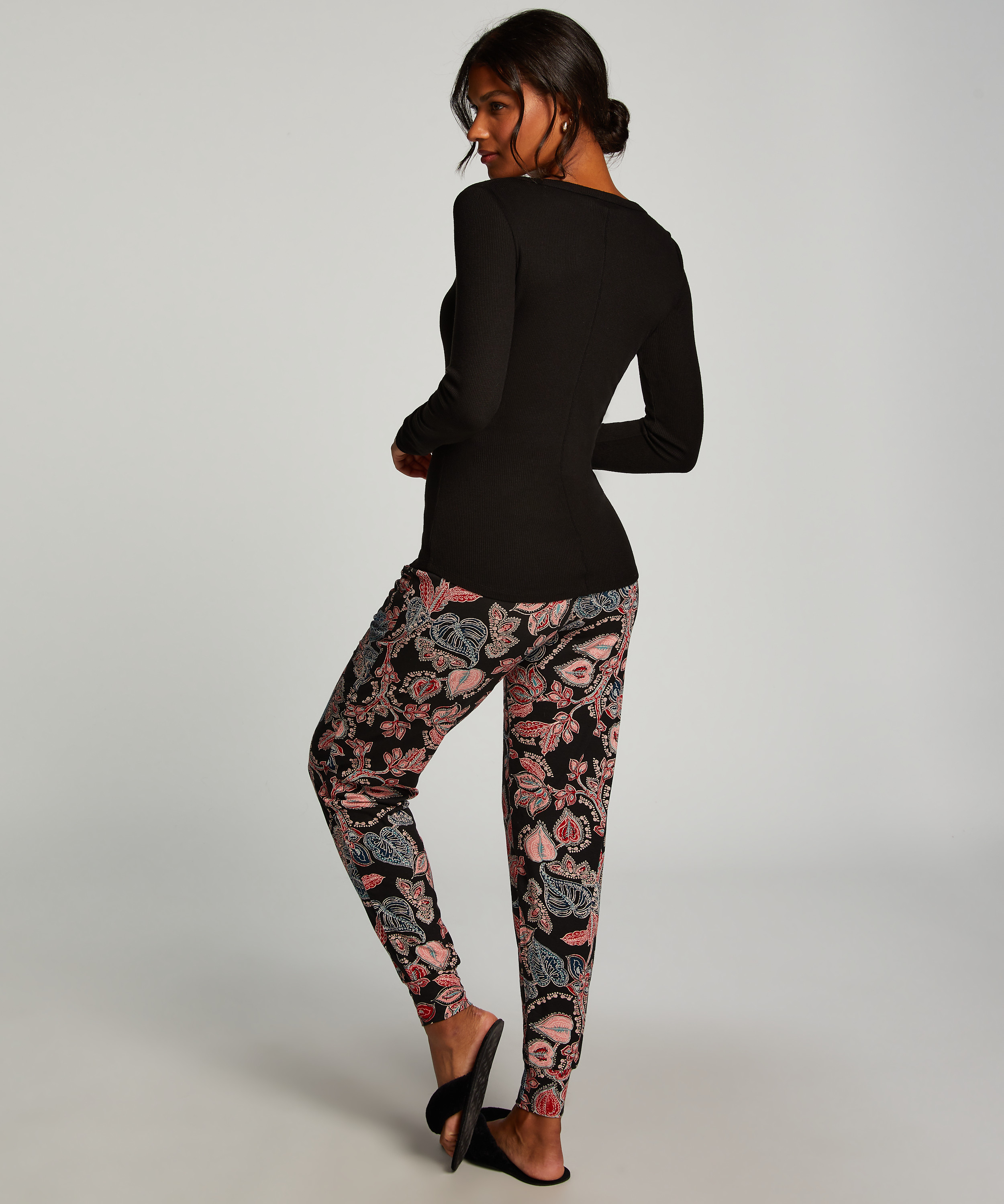 Haut de pyjama, Noir, main