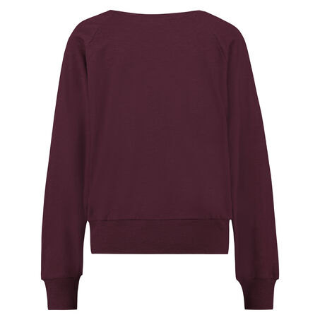 Haut de pyjama &agrave; manches longues coupe ample, Rouge