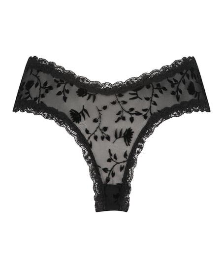 Slip br&eacute;silien V-shape Mesh, Noir