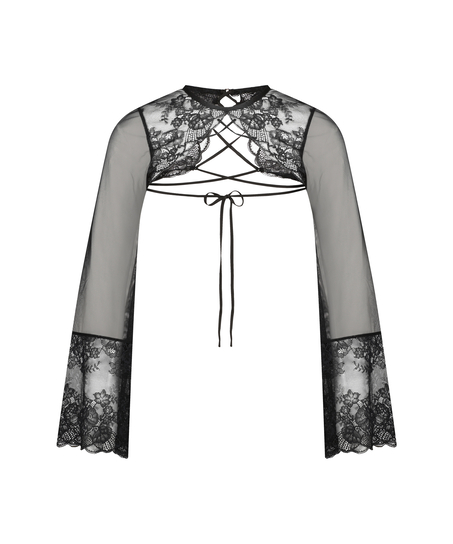 Top en dentelle dentelle Catherine, Noir