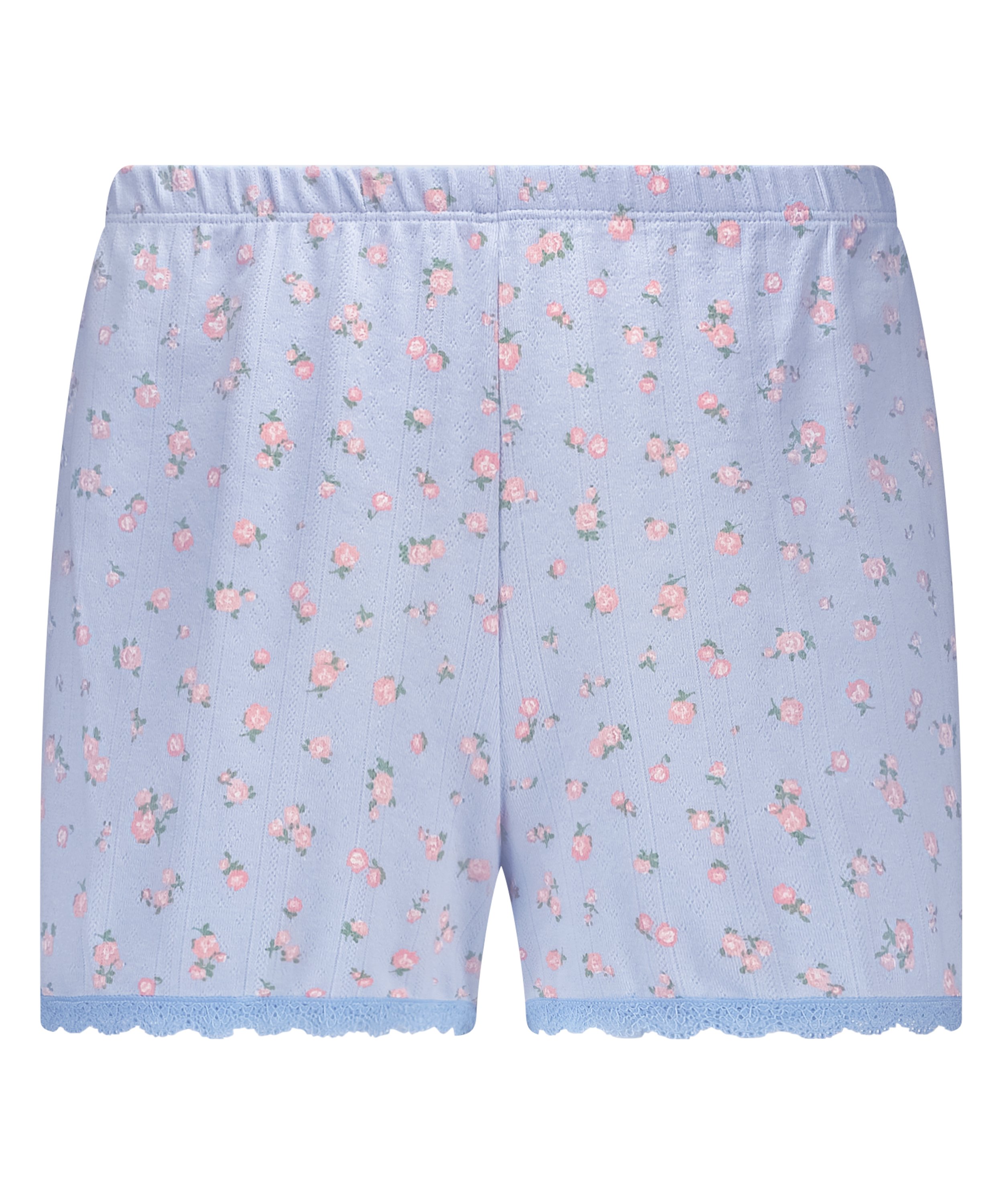 Short en dentelle Pointelle, Bleu, main