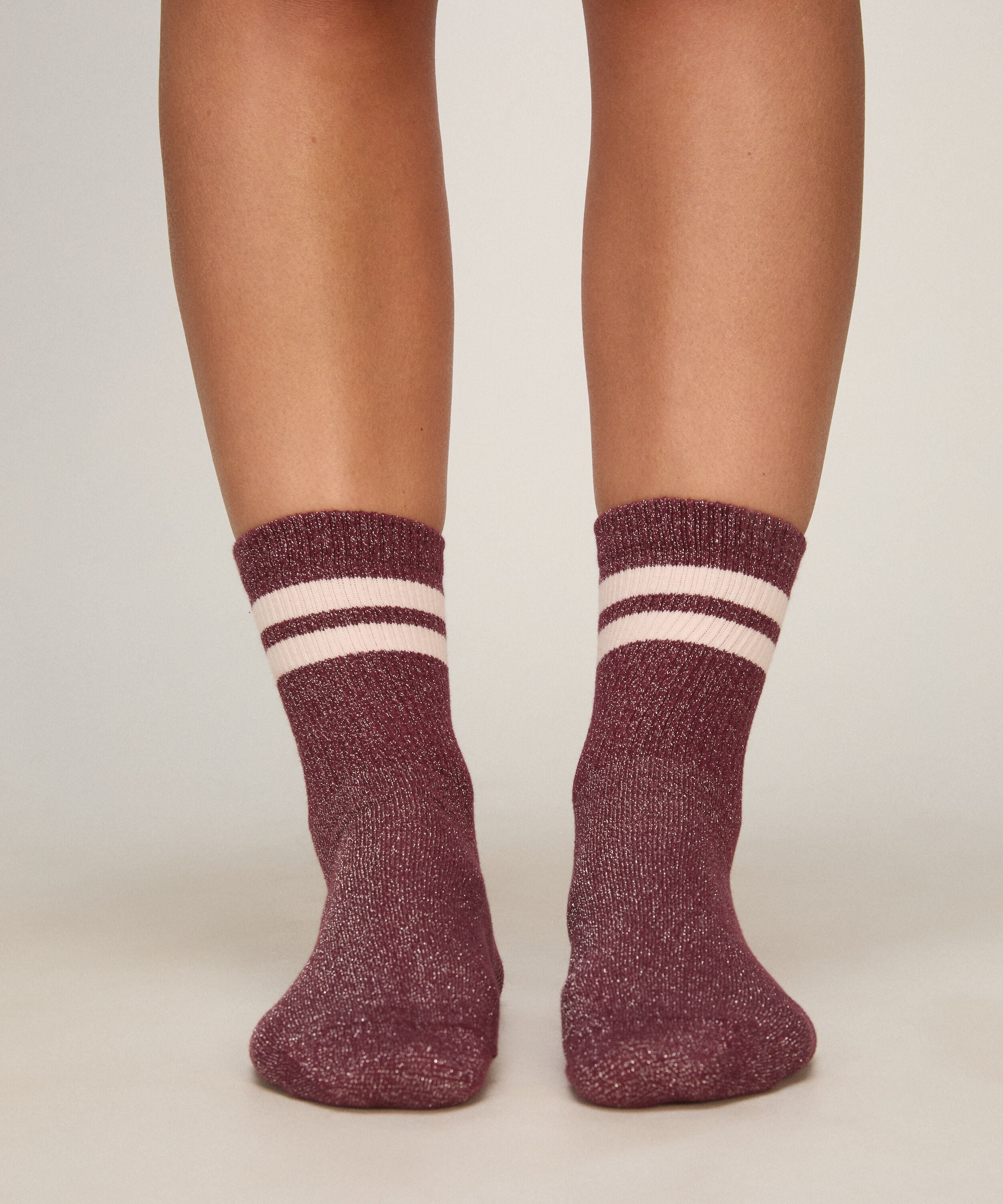 Chaussettes Lurex Stripe, Violet Chaussettes Lurex Stripe, Violet