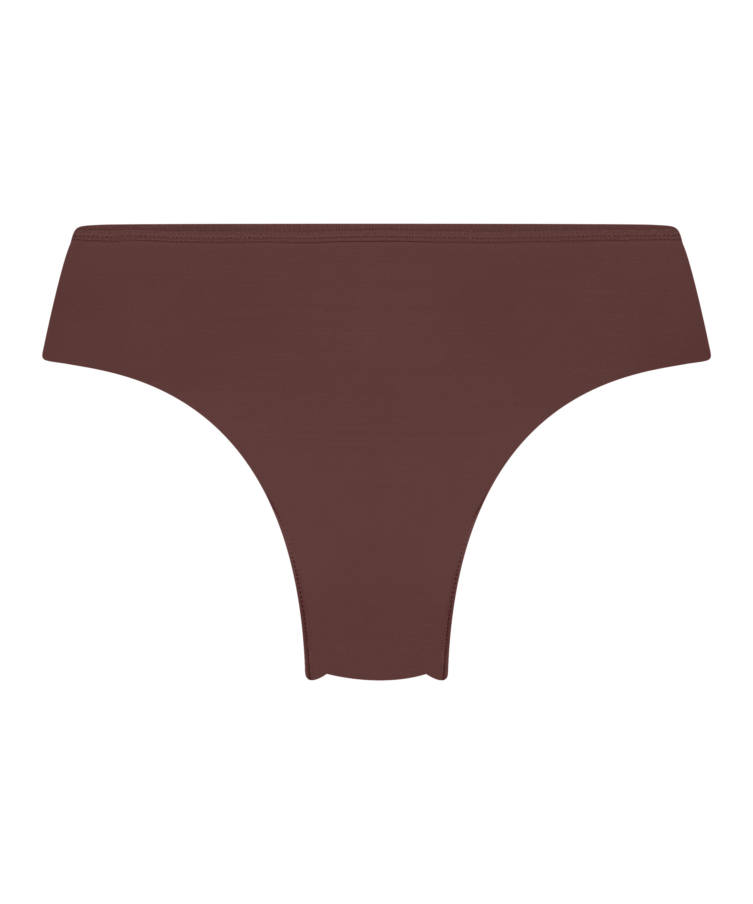 Slip brésilien iInvisible Lace Back, Marron, main