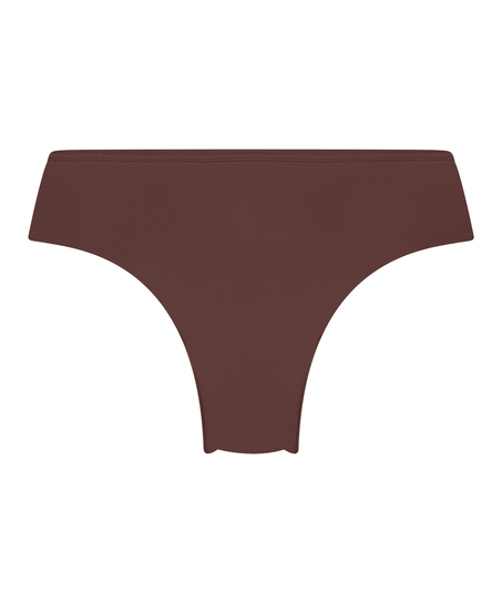 Slip brésilien iInvisible Lace Back, Marron